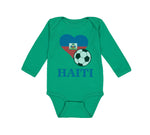Long Sleeve Bodysuit Baby Haitian Soccer Haiti Football Football Cotton - Cute Rascals