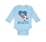 Long Sleeve Bodysuit Baby Haitian Soccer Haiti Football Football Cotton - Cute Rascals