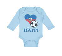 Long Sleeve Bodysuit Baby Haitian Soccer Haiti Football Football Cotton - Cute Rascals