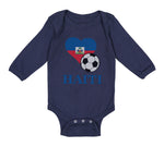 Long Sleeve Bodysuit Baby Haitian Soccer Haiti Football Football Cotton - Cute Rascals
