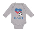 Long Sleeve Bodysuit Baby Haitian Soccer Haiti Football Football Cotton