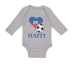 Long Sleeve Bodysuit Baby Haitian Soccer Haiti Football Football Cotton - Cute Rascals