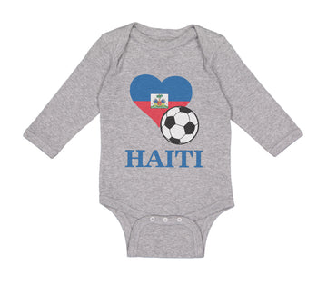 Long Sleeve Bodysuit Baby Haitian Soccer Haiti Football Football Cotton