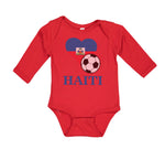 Long Sleeve Bodysuit Baby Haitian Soccer Haiti Football Football Cotton - Cute Rascals