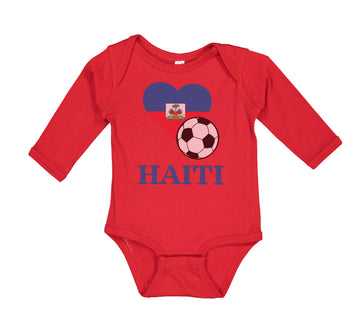 Long Sleeve Bodysuit Baby Haitian Soccer Haiti Football Football Cotton