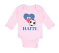 Long Sleeve Bodysuit Baby Haitian Soccer Haiti Football Football Cotton