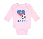 Long Sleeve Bodysuit Baby Haitian Soccer Haiti Football Football Cotton - Cute Rascals