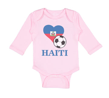 Long Sleeve Bodysuit Baby Haitian Soccer Haiti Football Football Cotton