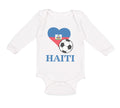 Long Sleeve Bodysuit Baby Haitian Soccer Haiti Football Football Cotton