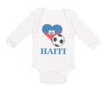 Long Sleeve Bodysuit Baby Haitian Soccer Haiti Football Football Cotton - Cute Rascals