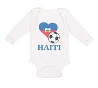 Long Sleeve Bodysuit Baby Haitian Soccer Haiti Football Football Cotton - Cute Rascals