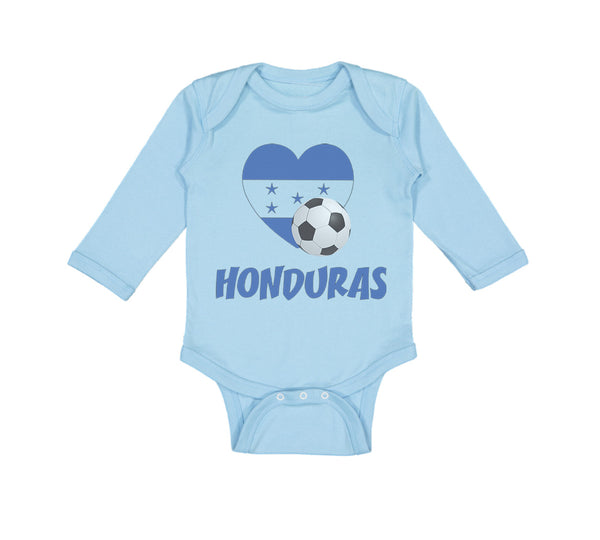 Long Sleeve Bodysuit Baby Honduran Soccer Honduras Football Football Cotton - Cute Rascals