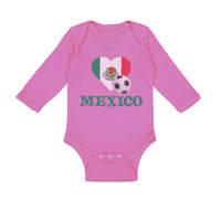 Long Sleeve Bodysuit Baby Mexican Soccer Mexico Football Football Cotton