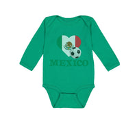 Long Sleeve Bodysuit Baby Mexican Soccer Mexico Football Football Cotton