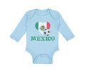 Long Sleeve Bodysuit Baby Mexican Soccer Mexico Football Football Cotton
