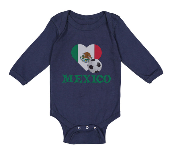 Long Sleeve Bodysuit Baby Mexican Soccer Mexico Football Football Cotton