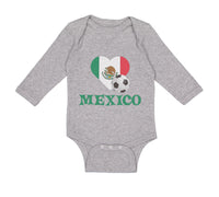 Long Sleeve Bodysuit Baby Mexican Soccer Mexico Football Football Cotton