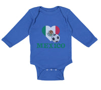 Long Sleeve Bodysuit Baby Mexican Soccer Mexico Football Football Cotton