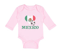 Long Sleeve Bodysuit Baby Mexican Soccer Mexico Football Football Cotton