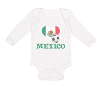 Long Sleeve Bodysuit Baby Mexican Soccer Mexico Football Football Cotton