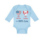 Long Sleeve Bodysuit Baby 50% American + 50% Canadian = 100% Cute Cotton - Cute Rascals