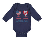 Long Sleeve Bodysuit Baby 50% American + 50% Canadian = 100% Cute Cotton - Cute Rascals