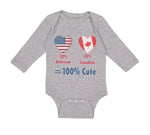 Long Sleeve Bodysuit Baby 50% American + 50% Canadian = 100% Cute Cotton - Cute Rascals