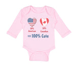 Long Sleeve Bodysuit Baby 50% American + 50% Canadian = 100% Cute Cotton - Cute Rascals