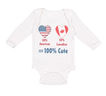 Long Sleeve Bodysuit Baby 50% American + 50% Canadian = 100% Cute Cotton - Cute Rascals