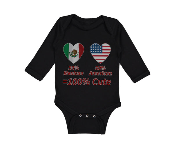 Long Sleeve Bodysuit Baby 50% Mexican 50% American = 100% Cute Cotton - Cute Rascals