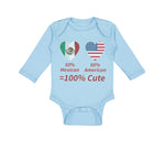 Long Sleeve Bodysuit Baby 50% Mexican 50% American = 100% Cute Cotton - Cute Rascals