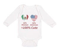 Long Sleeve Bodysuit Baby 50% Mexican 50% American = 100% Cute Cotton - Cute Rascals