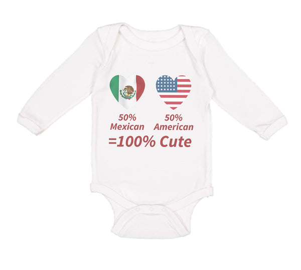 Long Sleeve Bodysuit Baby 50% Mexican 50% American = 100% Cute Cotton - Cute Rascals