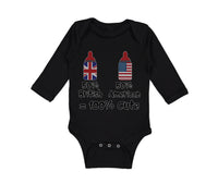 Long Sleeve Bodysuit Baby 50% British 50% American = 100% Cute Cotton - Cute Rascals