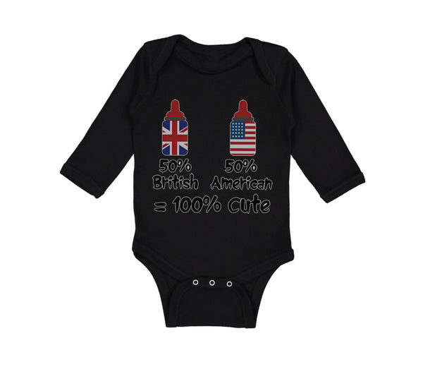 Long Sleeve Bodysuit Baby 50% British 50% American = 100% Cute Cotton - Cute Rascals