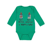 Long Sleeve Bodysuit Baby 50% British 50% American = 100% Cute Cotton - Cute Rascals
