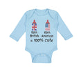 Long Sleeve Bodysuit Baby 50% British 50% American = 100% Cute Cotton