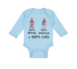 Long Sleeve Bodysuit Baby 50% British 50% American = 100% Cute Cotton - Cute Rascals