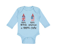 Long Sleeve Bodysuit Baby 50% British 50% American = 100% Cute Cotton - Cute Rascals