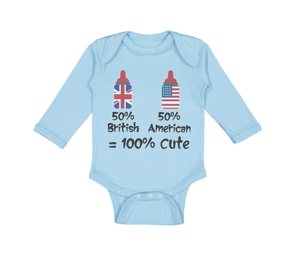 Long Sleeve Bodysuit Baby 50% British 50% American = 100% Cute Cotton - Cute Rascals