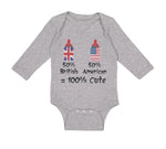 Long Sleeve Bodysuit Baby 50% British 50% American = 100% Cute Cotton - Cute Rascals