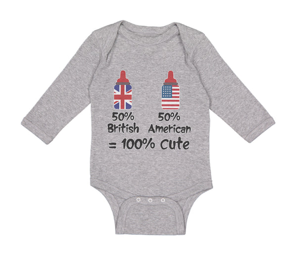 Long Sleeve Bodysuit Baby 50% British 50% American = 100% Cute Cotton - Cute Rascals