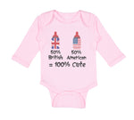 Long Sleeve Bodysuit Baby 50% British 50% American = 100% Cute Cotton - Cute Rascals