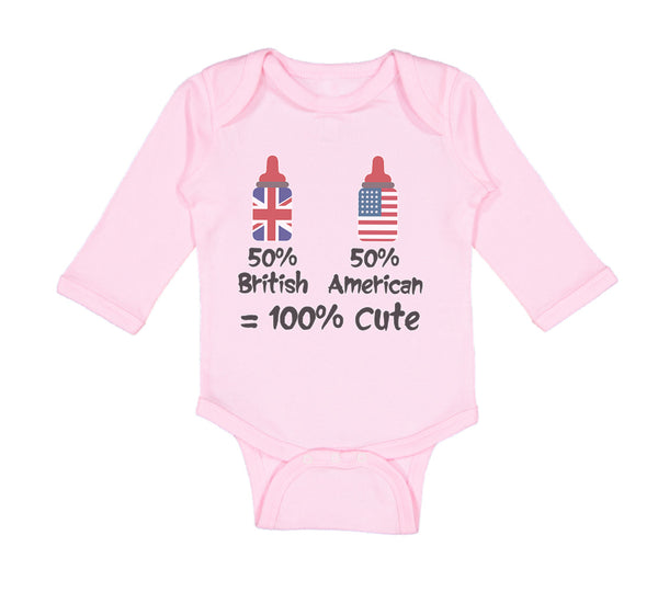 Long Sleeve Bodysuit Baby 50% British 50% American = 100% Cute Cotton - Cute Rascals