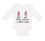 Long Sleeve Bodysuit Baby 50% British 50% American = 100% Cute Cotton - Cute Rascals