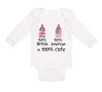 Long Sleeve Bodysuit Baby 50% British 50% American = 100% Cute Cotton - Cute Rascals