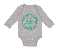 Long Sleeve Bodysuit Baby I'M So Irish I Poop Shamrocks Boy & Girl Clothes
