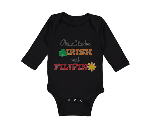 Long Sleeve Bodysuit Baby Proud to Be Irish and Filipino Boy & Girl Clothes