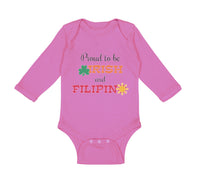 Long Sleeve Bodysuit Baby Proud to Be Irish and Filipino Boy & Girl Clothes