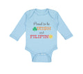 Long Sleeve Bodysuit Baby Proud to Be Irish and Filipino Boy & Girl Clothes